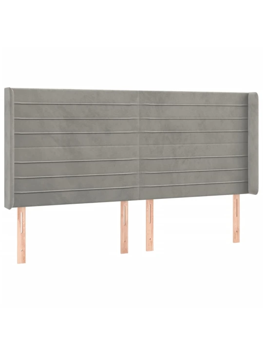 Box spring postel s matrací a LED světle šedá 200x200 cm samet
