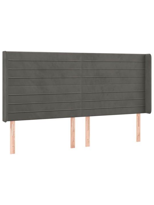 Box spring postel s matrací a LED tmavě šedá 200x200 cm samet