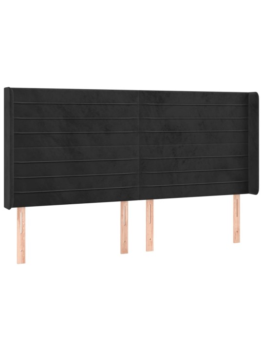 Box spring postel s matrací a LED černá 200x200 cm samet