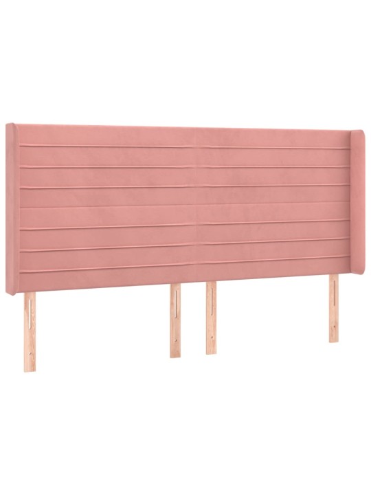 Box spring postel s matrací a LED růžová 200x200 cm samet