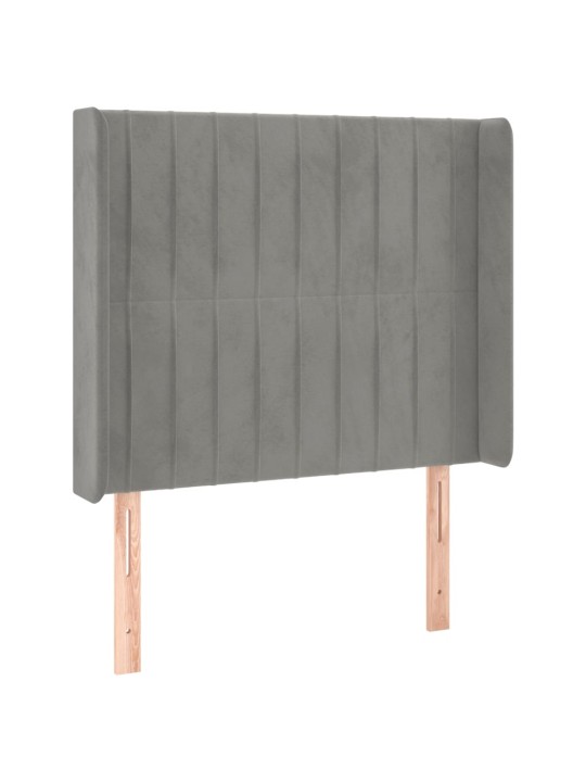 Box spring postel s matrací a LED světle šedá 100x200 cm samet