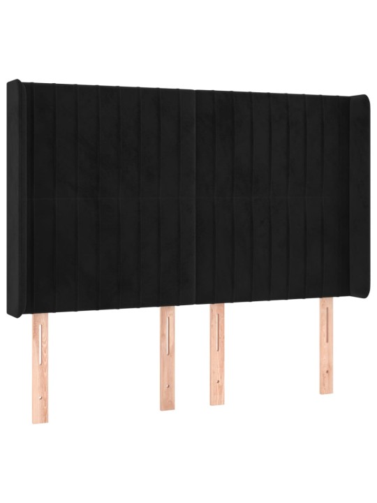 Box spring postel s matrací a LED černá 140x190 cm samet