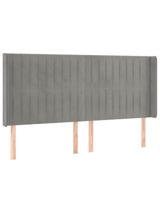 Box spring postel s matrací a LED světle šedá 160x200 cm samet