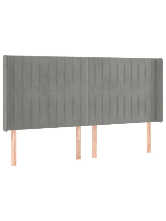 Box spring postel s matrací a LED světle šedá 160x200 cm samet