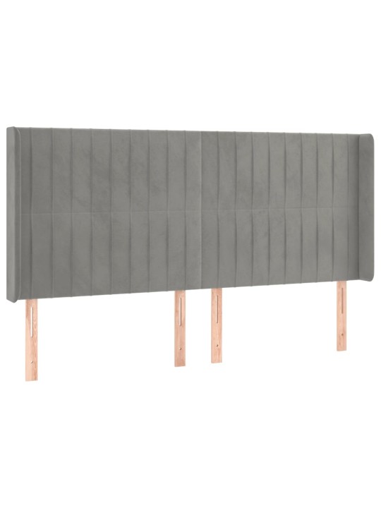 Box spring postel s matrací a LED světle šedá 180x200 cm samet
