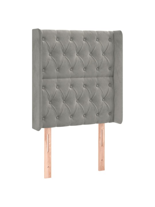 Box spring postel s matrací a LED světle šedá 80 x 200 cm samet