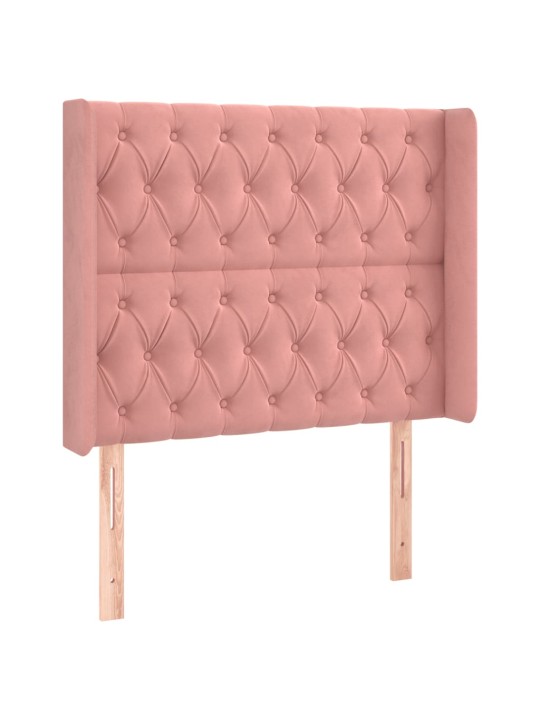 Box spring postel s matrací a led růžová 90x200 cm samet