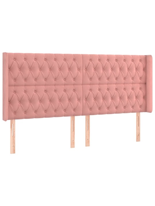 Box spring postel s matrací a led růžová 180x200 cm samet