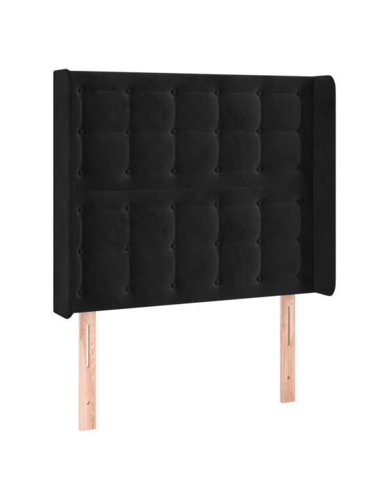 Box spring postel s matrací a LED černá 80 x 200 cm samet