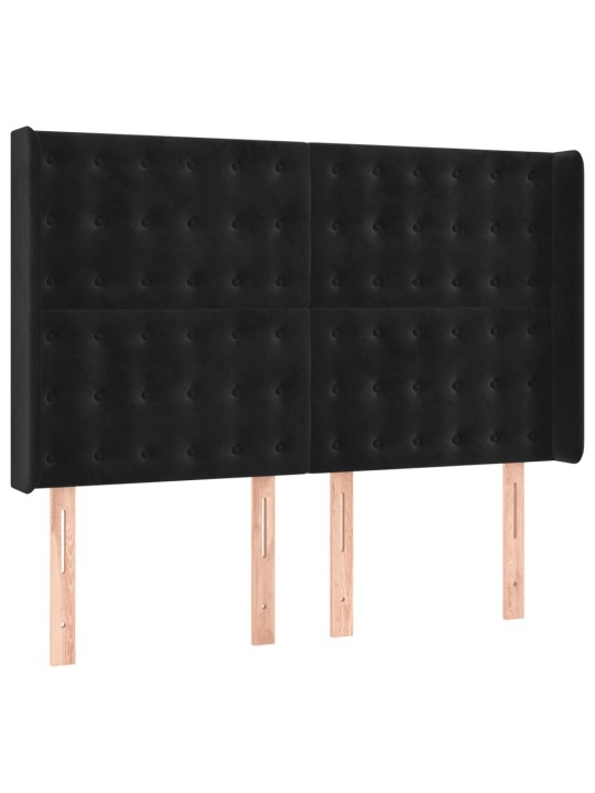 Box spring postel s matrací a LED černá 140x190 cm samet
