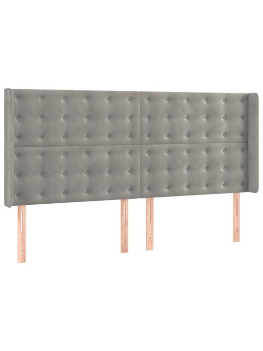Box spring postel s matrací a led světle šedá 160x200 cm samet