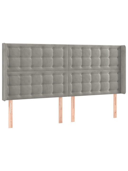 Box spring postel s matrací a LED světle šedá 180x200 cm samet