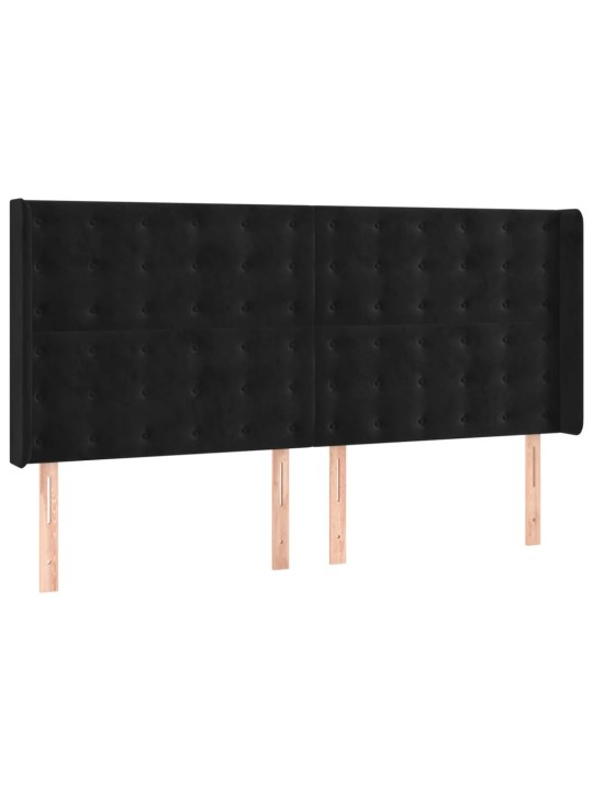 Box spring postel s matrací a led černá 180x200 cm samet