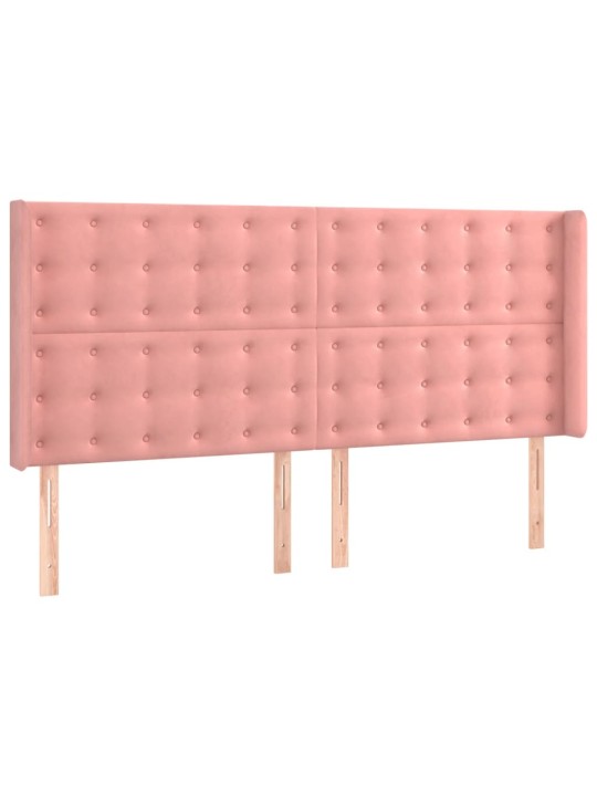 Box spring postel s matrací a led růžová 180x200 cm samet