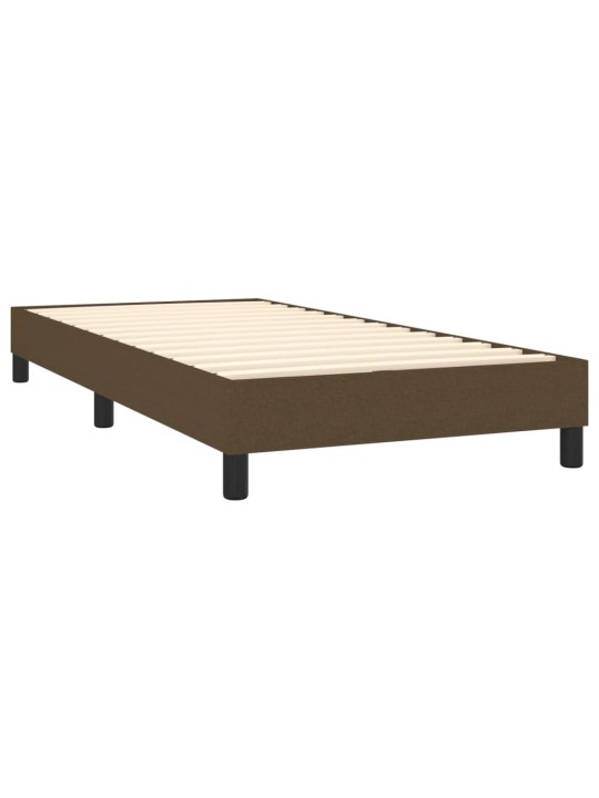 Box spring postel s matrací a LED tmavě hnědá 100x200 cm textil