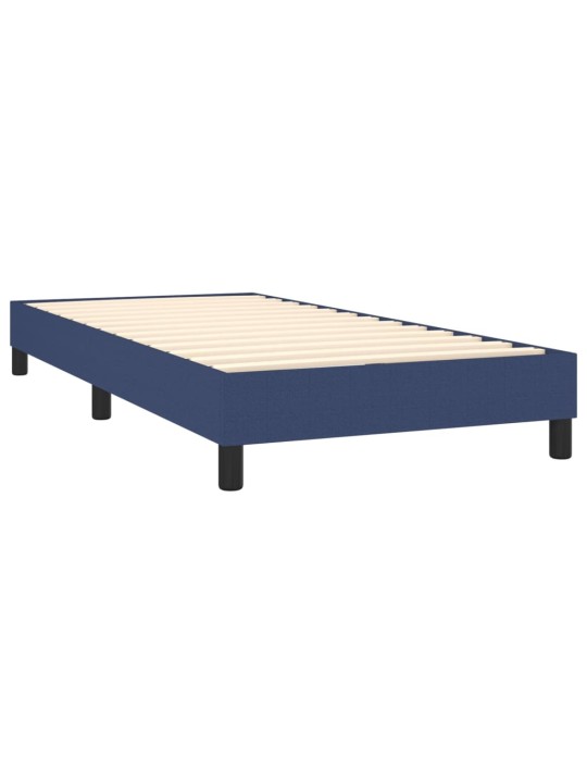 Box spring postel s matrací a LED modrá 100x200 cm textil