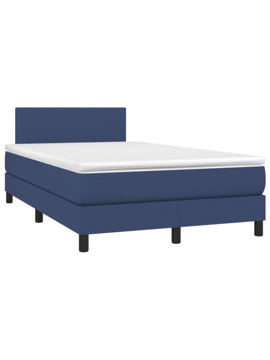 Box spring postel s matrací a LED modrá 120 x 200 cm textil