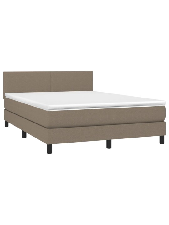 Box spring postel s matrací a led taupe 140x190 cm textil
