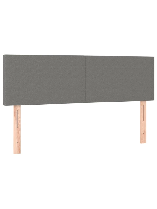 Box spring postel s matrací a LED tmavě šedá 140x200 cm textil