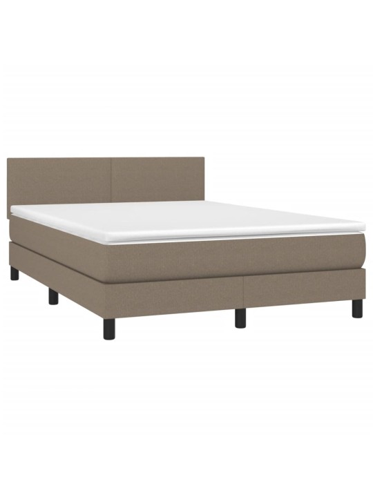 Box spring postel s matrací a LED taupe 140x200 cm textil