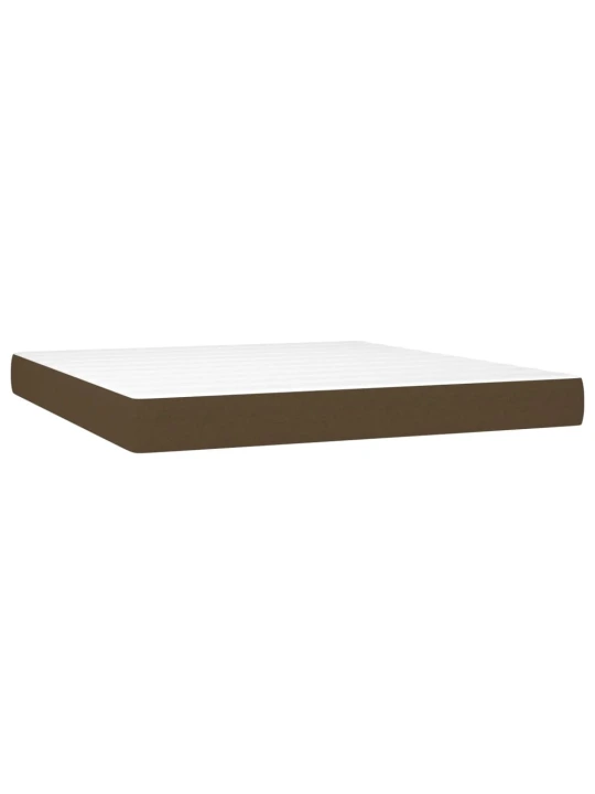 Box spring postel s matrací a led tmavě hnědá 160x200 cm textil