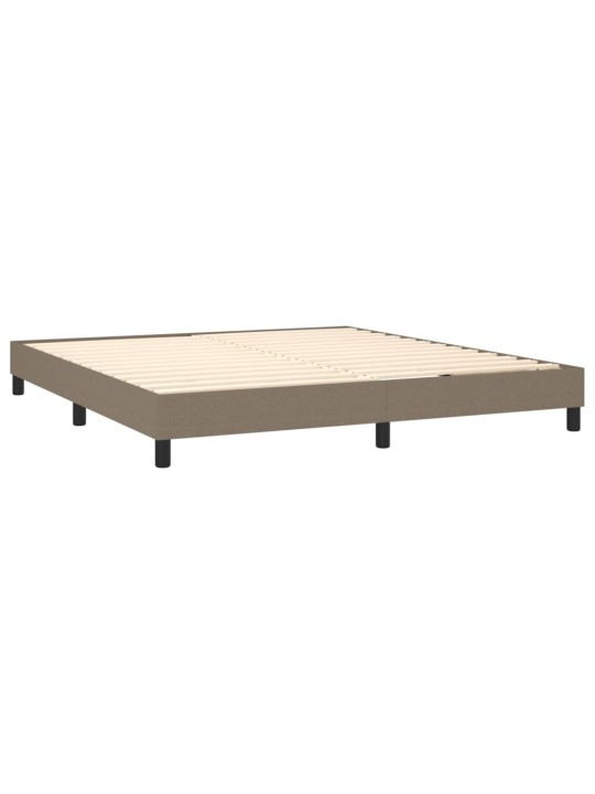 Box spring postel s matrací a LED taupe 160x200 cm textil