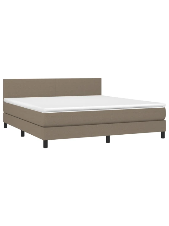 Box spring postel s matrací a LED taupe 180x200 cm textil