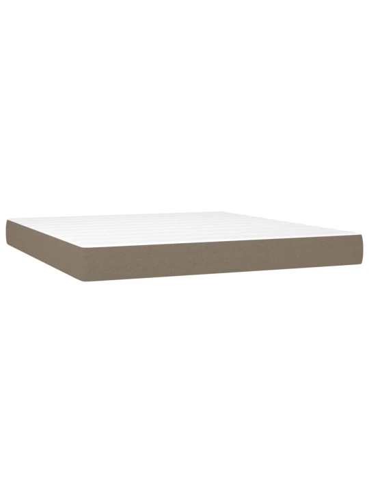 Box spring postel s matrací a LED taupe 180x200 cm textil
