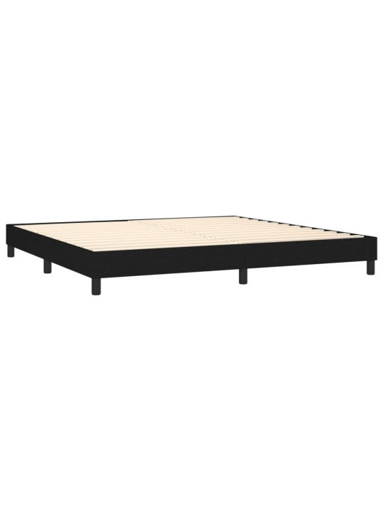 Box spring postel s matrací a LED černá 200x200 cm textil