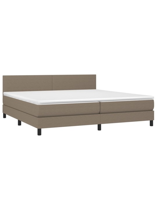 Box spring postel s matrací a LED taupe 200x200 cm textil