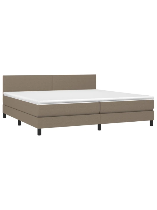 Box spring postel s matrací a LED taupe 200x200 cm textil