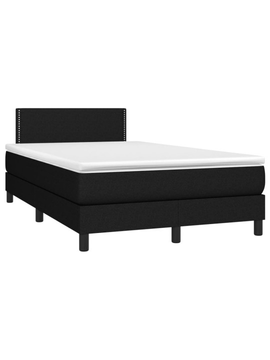 Box spring postel s matrací a LED černá 120 x 200 cm textil