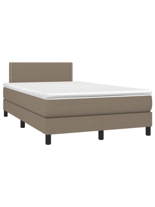Box spring postel s matrací a LED taupe 120 x 200 cm textil