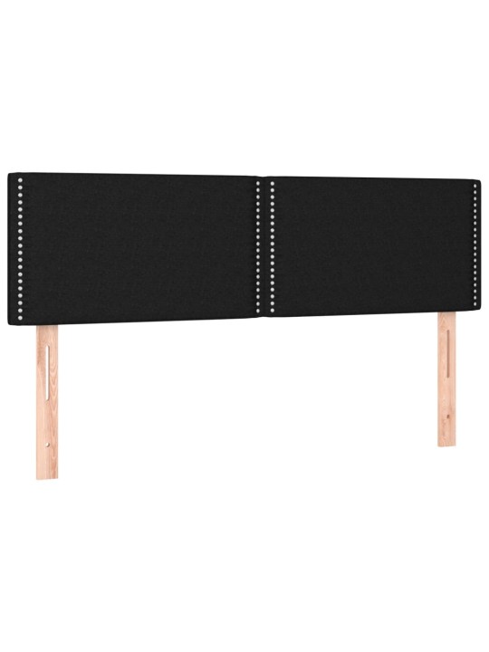 Box spring postel s matrací a LED černá 140x190 cm textil