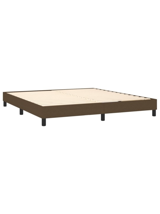 Box spring postel s matrací a LED tmavě hnědá 160x200 cm textil