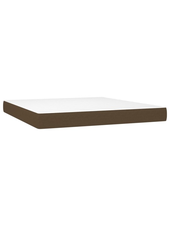 Box spring postel s matrací a LED tmavě hnědá 160x200 cm textil