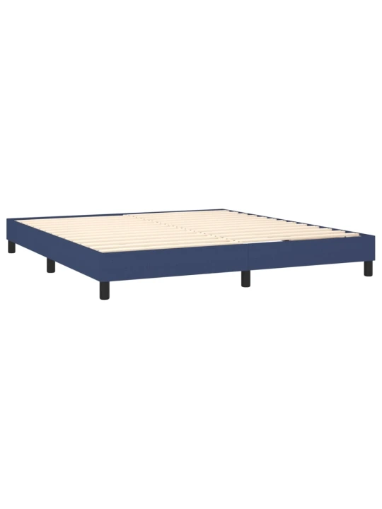 Box spring postel s matrací a LED modrá 160x200 cm textil