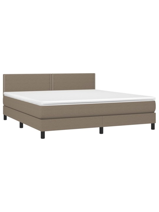 Box spring postel s matrací a LED taupe 180x200 cm textil