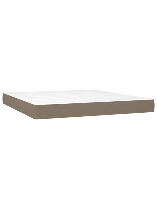 Box spring postel s matrací a LED taupe 180x200 cm textil