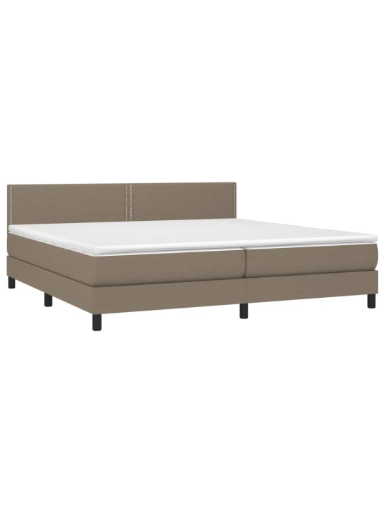 Box spring postel s matrací a LED taupe 200x200 cm textil