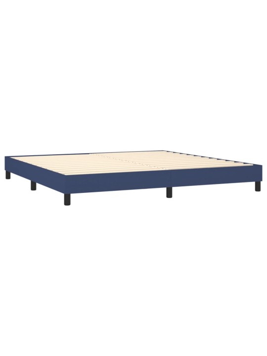 Box spring postel s matrací a LED modrá 200x200 cm textil