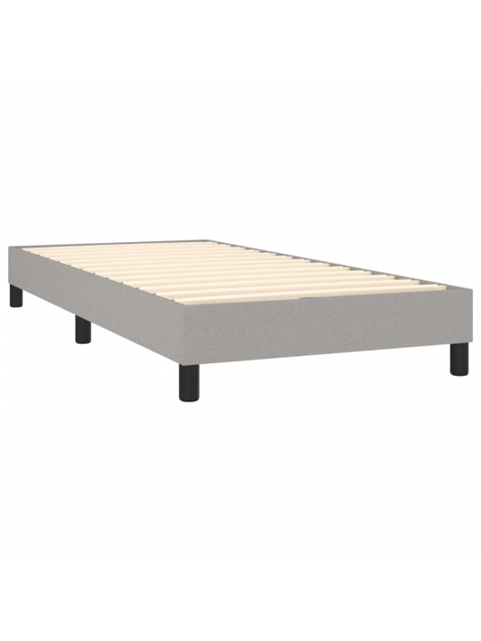 Box spring postel s matrací a LED světle šedá 80x200 cm textil
