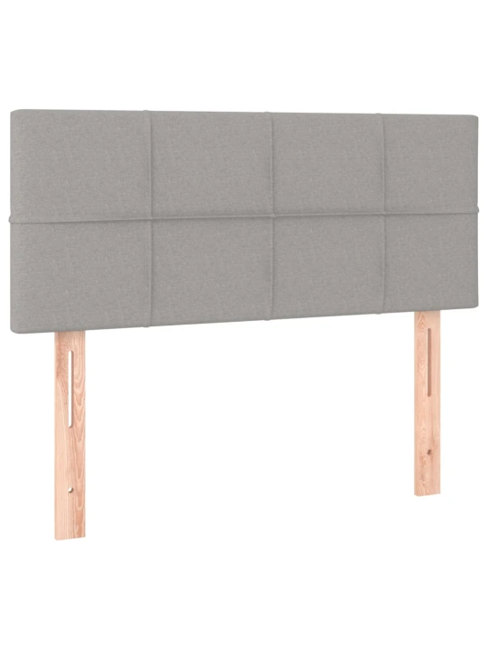 Box spring postel s matrací a LED světle šedá 90x190 cm textil