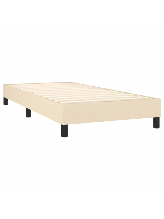Box spring postel s matrací a LED krémová 90x190 cm textil