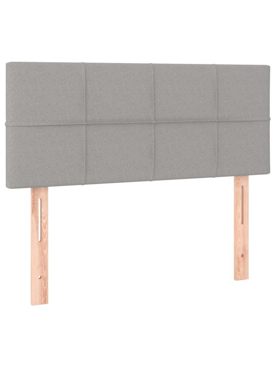 Box spring postel s matrací a LED světle šedá 100x200 cm textil