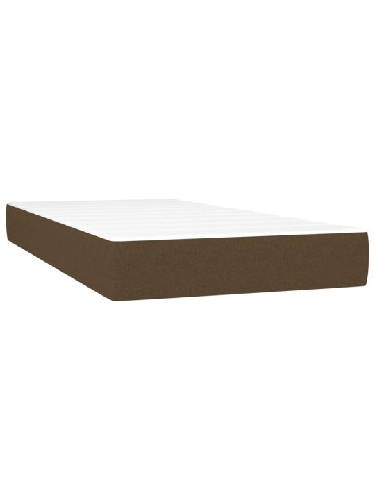 Box spring postel s matrací a LED tmavě hnědá 100x200 cm textil