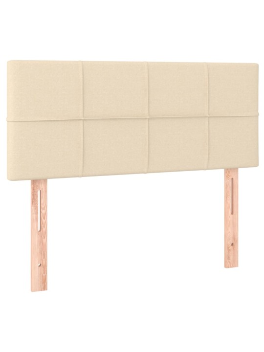 Box spring postel s matrací a LED krémová 100x200 cm textil