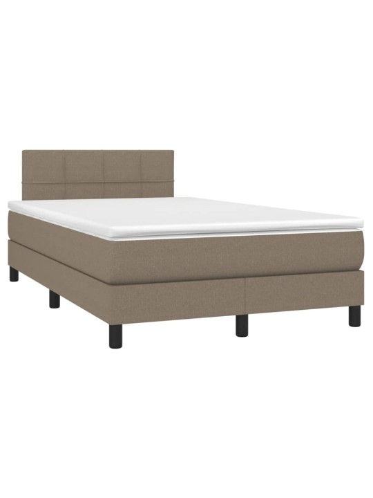 Box spring postel s matrací a LED taupe 120 x 200 cm textil