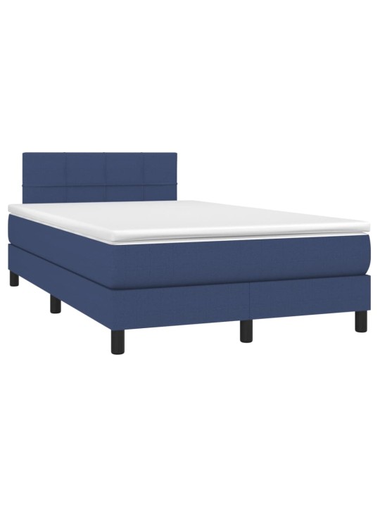 Box spring postel s matrací a LED modrá 120 x 200 cm textil