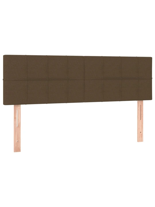 Box spring postel s matrací a led tmavě hnědá 140x200 cm textil